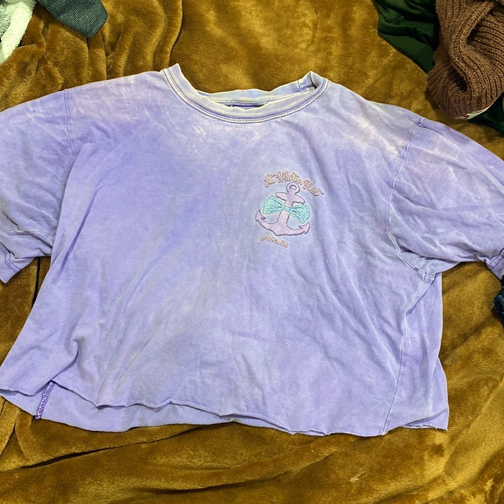 Saltwater Beach Purple Crop Top